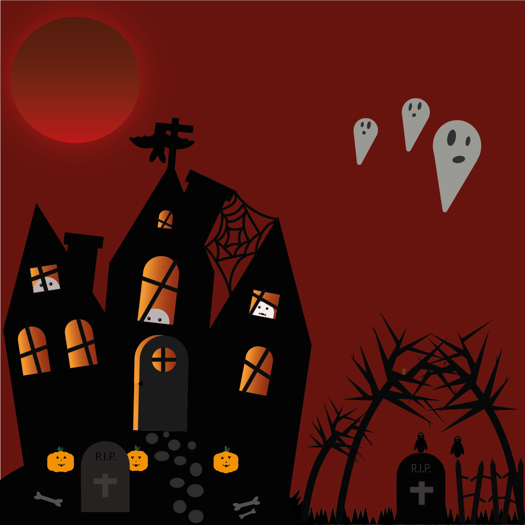 Gruselhaus in Illustrator