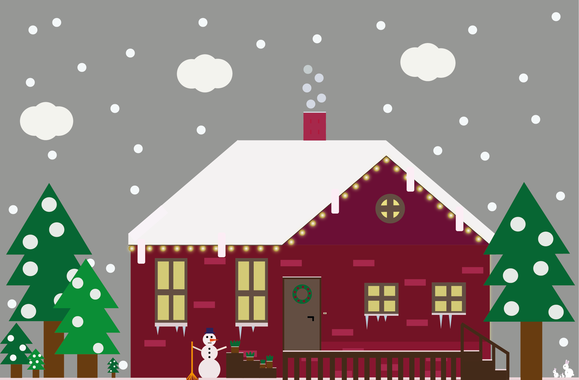 Winterhaus in Illustrator